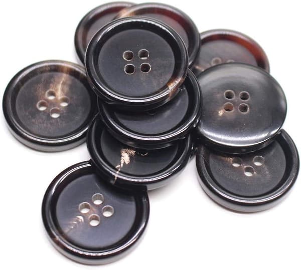 10 stk 25 mm brune hornknapper for blazerer Buffelhornknapper Bulk (Brun)