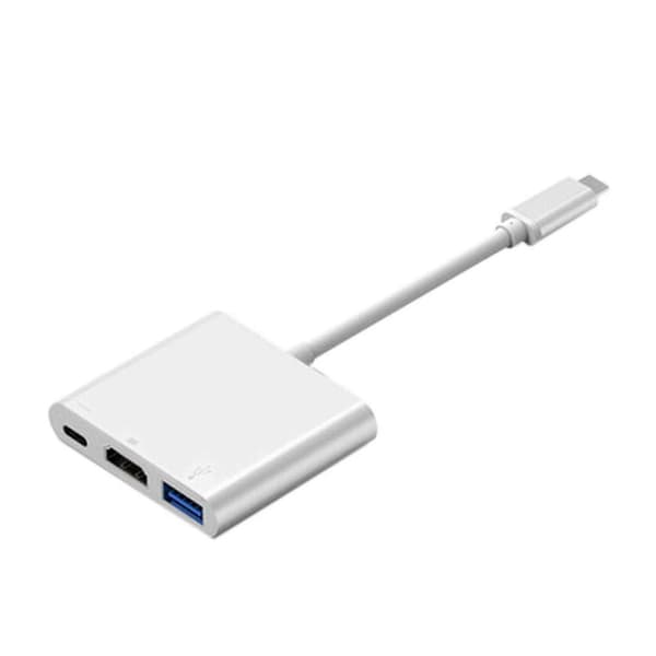 USB 3.1 TypC till HDMI USB 3.0 USB-C 3-i-1 Multiport Adapter AV Multiport