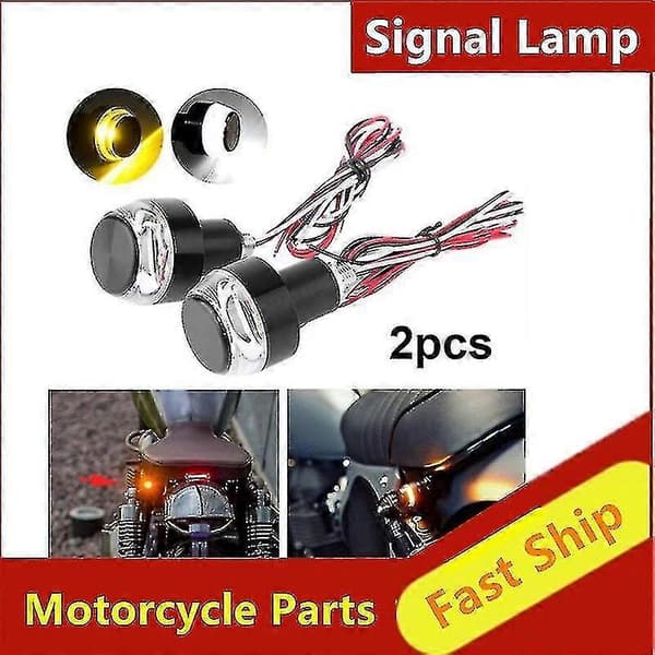 2-pakning motorsykkel LED styreende blinklys DC 12V hvit gul blinker