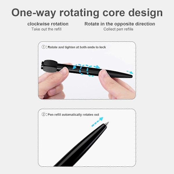 Fidget Spinner Pen Fidget Pen Spinner med ABCD Rotationshætte Hjælp Beslutningsfatning Anti Stress Angst Reducerende Kuglepenne Gadget Kreativ Stress Re Black
