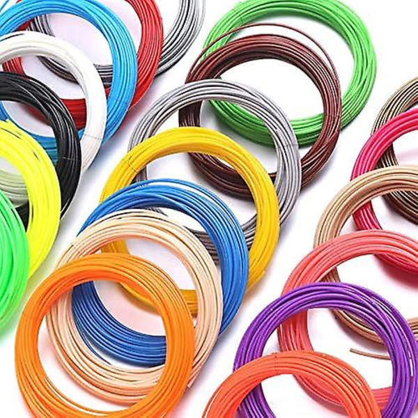3D-penna Filament PLA, 20 färger 1,75 mm 5 m per färg Totalt 100 m Filament 1,75 3D-utskrift Penna Filament PLA 3D-skrivare Filament för 3D-penna Filament 1,75 m