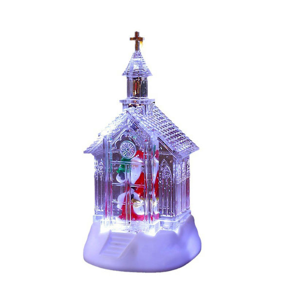 Julgransprydnader 2023 Kampanj Ny Juldekoration Jultomte Kristallkyrka Lysande Snöig Lampa Julklapp 20ml