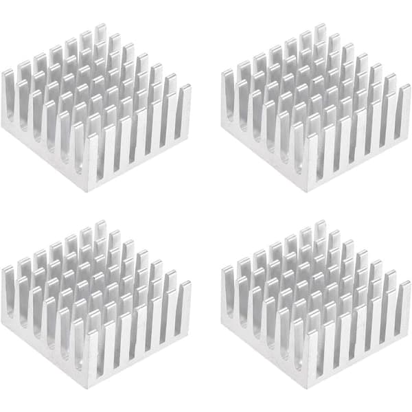 Elektronisk kylfläns för MOS GPU IC-chip silver 28 x 28 x 15 mm 4-pack