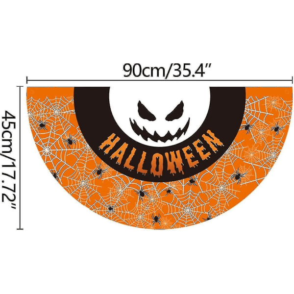 Halloween Bunting Flags Dekor, Halloween Fläktformad Flagga Hängande Flagga, Halloween Dekoration Halvcirkelflagga