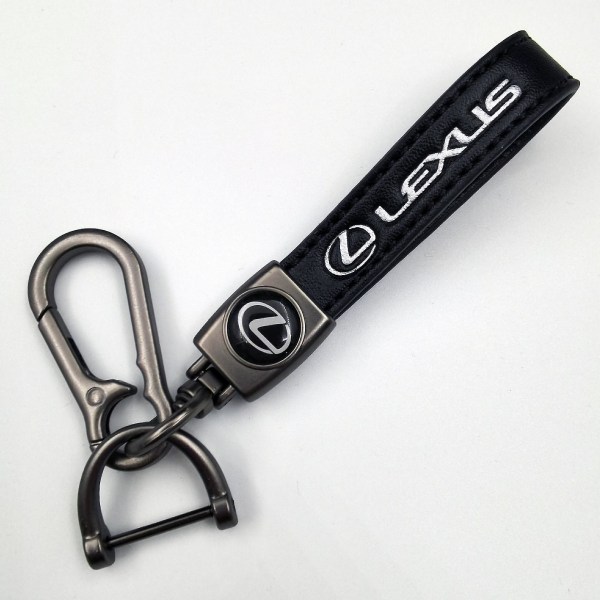 Car Leather Bike Keychain Metal Finish | Heavy Duty nøkkelring | Nøkkelring og krokbeslag Silver Hardware Lexus