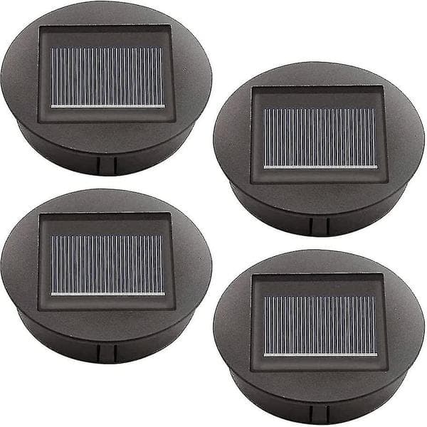 4 Stykker Erstatningssolcellelamper Med LED-lys, Erstatning Topplamper for Solceller, LED Solcellepanel Lyktlokk