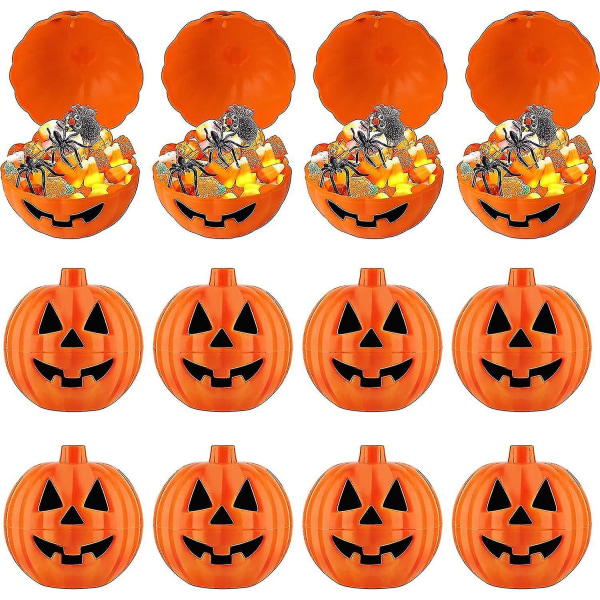 12 kpl minikurpitsalaatikoita, mini Halloween Pumpkin karkkirasia, mini kurpitsa Halloween karkkirasia temppuille tai herkkuille, Halloween-koristelu lapsille ja isälle