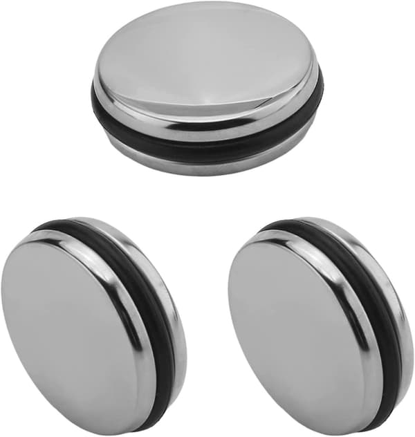 3 stk. 35,5 mm Dia Baderomsvask Trykknapp Avløpsstopper Rustfritt Stål Pop Up Click Clack Plugg for Badekar Servant