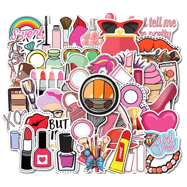 50 st Girls Beauty Cosmetics Skateboard Stickers Laptop Bagage Telefon Dekaler