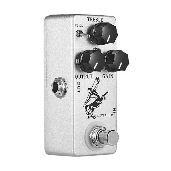 Moskyaudio Silver Horse Overdrive Boost Gitareffektpedal Full Metal Shell True Bypass (Färg: Vit) 120