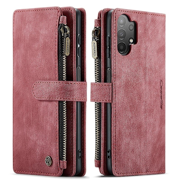 Til Samsung Galaxy A13 4G/A13 5G/A04S/A04/M13 5G CaseMe C30 Multifunktionelt Telefon Læder Etui Red