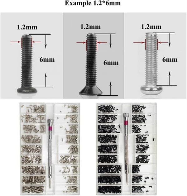 Silmälasiruuvit 2 laatikkoa Silmälasien korjaussarja Micro Mini Screws Kit 1