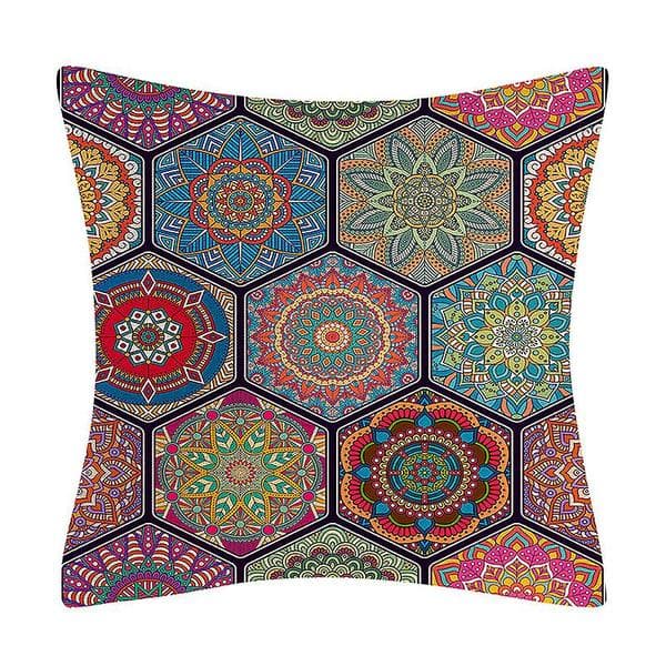 Bohemiska kuddar utomhus linne kuddfodral 4 mandala kuddfodral