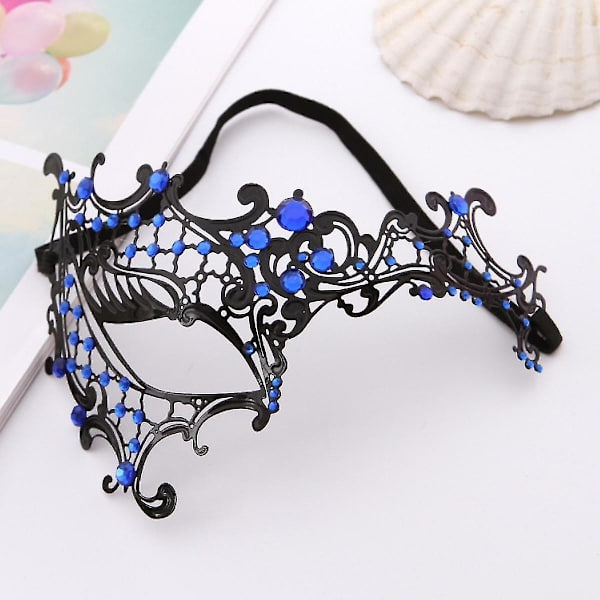 Maskebal Maske Til Kvinder Skinnende Rhinestone Venetiansk Halloween Fest Prom Bal Metal Maske