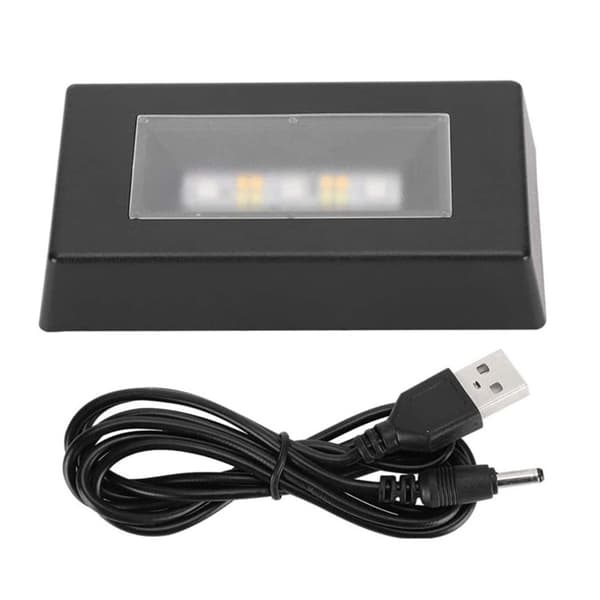 LED-lysbase, rektangulær USB-flerfarget lysdisplaybasestativ for krystallstatuer, smykker (svart)