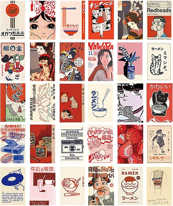 30 Postkort, Japansk Animert Postkort, Animert Postkort, Vintage Postkort