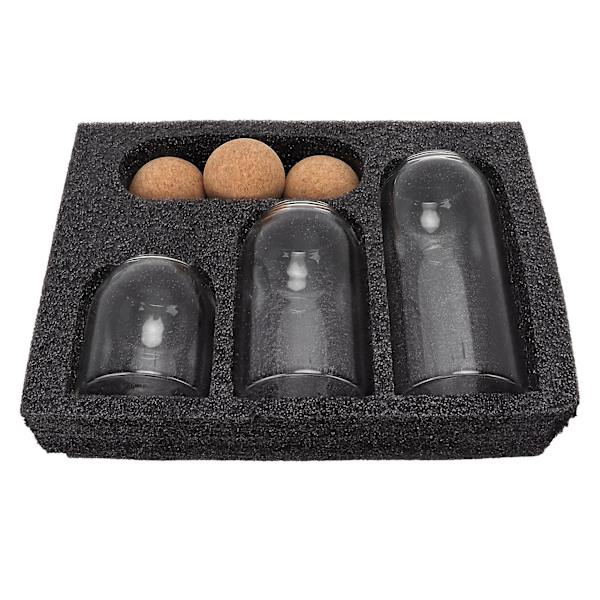 Set med 3 moderna förvaringsburkar i klart glas med lufttäta korklock, lufttäta glasburkar med lock för bönor, te, kryddor, heminredning