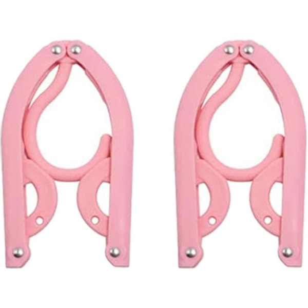 Sammenleggbar kleshenger Uttrekkbar nagler av aluminiumslegering Pp Lett bærbar reisekleshenger Husholdningsklesbukser, rosa