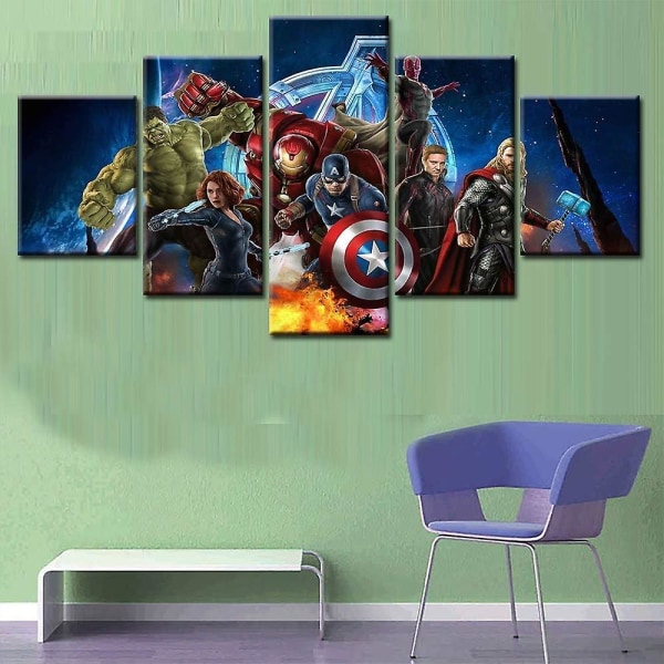 Tulosteet 5 kappaletta Miracle Avenger Ultron Super Hero Canvas Maalaus Olohuone Kodinsisustus Canvas Art Seinäjuliste (ei kehystä)