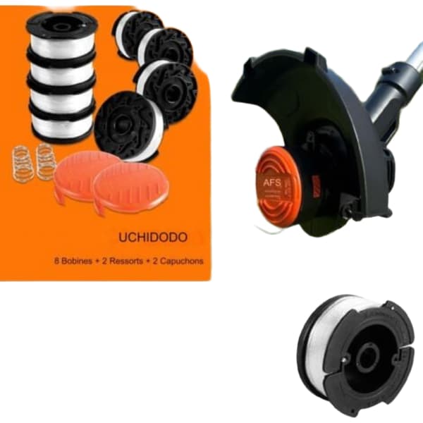 Trimmerspole til Black & Decker Trimmere, 8 Trimmerspoler med 2 Spolekapper og 2 Fjedre.pa