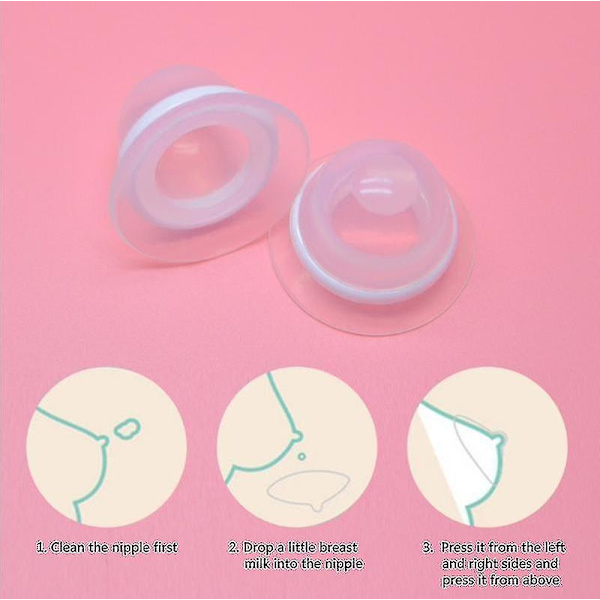 2 st Nippelkorrigeringsapparat för Gravida Kvinnor och Flickor Osynliga Nipplar Platta Sugkoppar Nippelkorrigerare