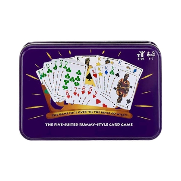 Five Crowns Kortspil Rummy-Stil i Samleboks Holdbart Materiale Fair Underholdende 45 Minutter