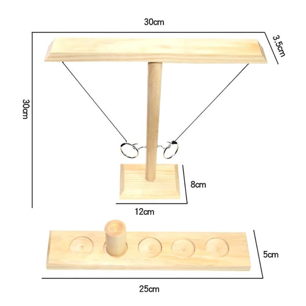 Adults Hook and Ring Toss Battle Craggy Game Drinking Interactive Game Wood Colour 30.0 X 10.0 X 4.0cm