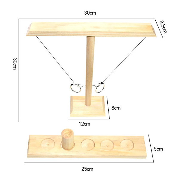 Hook and Ring Toss Battle Craggy Spil Drikke Interaktivt Spil for Voksne Wood Colour 30.0 X 10.0 X 4.0cm