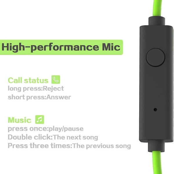Mucro sammenfoldelige løbesportshovedtelefoner med ledning, nat-nakkebånd In-ear stereo-øretelefoner, kabellængde: 1,2 m