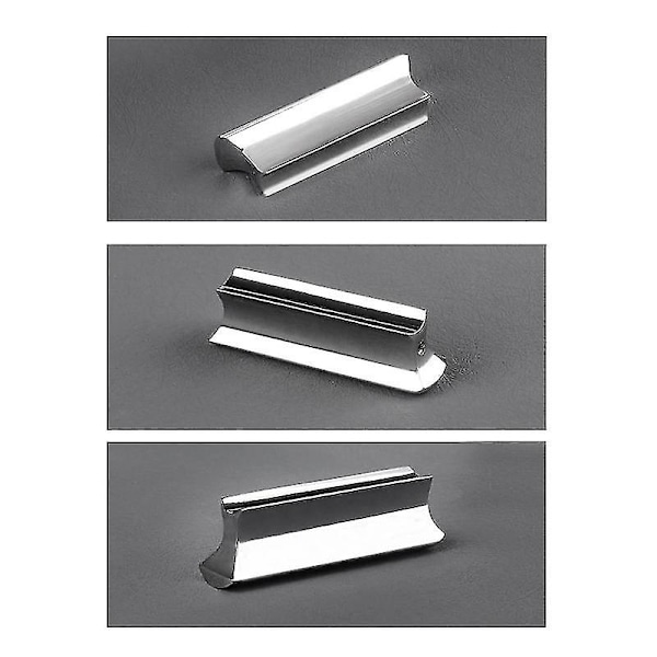 Kitaraslide metalliteräksinen tone-bar, selluloidi- ja ruostumattomasta teräksestä valmistetuilla peukalo- ja sormipickseillä Silver