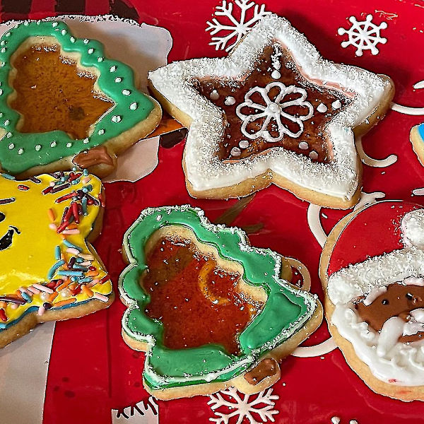 6 Stykker Plastmateriale Baking Fondant Kjeksutstikker Femspissede Stjerneformer