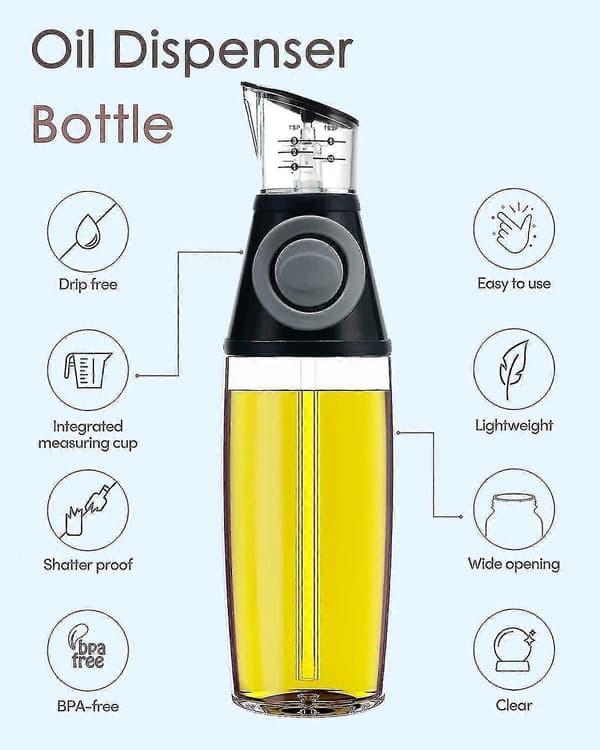 500 ml overlegen glasolie- og eddikebeholder