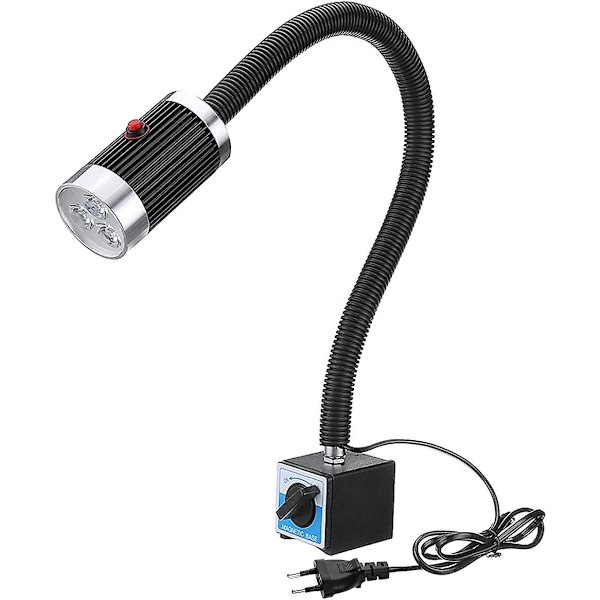 Maskinlampe med magnetisk base, 9W LED drejebænklampe, fleksibel, vandtæt, med magnetisk base til værksted, drejebænk, CNC fræsemaskine, metalfræsning M