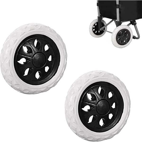 2 styks erstatningsgummi-indkøbsvognshjul: Plastvognshjul med skum, sort Hot Design-vognhjul til indkøbsvogne, vogne