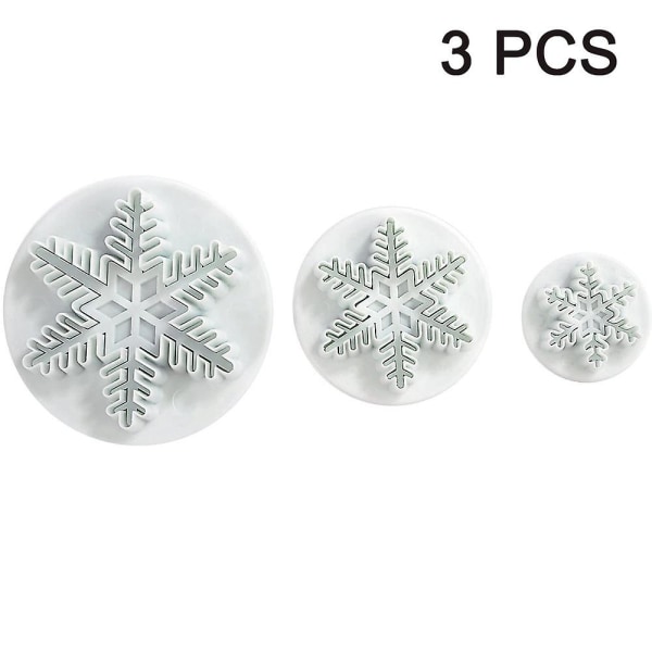 6 stk Snowflake Cookie Cutters Dekorere Fondant Pregeverktøy Snowflake Stempel kake Cutter