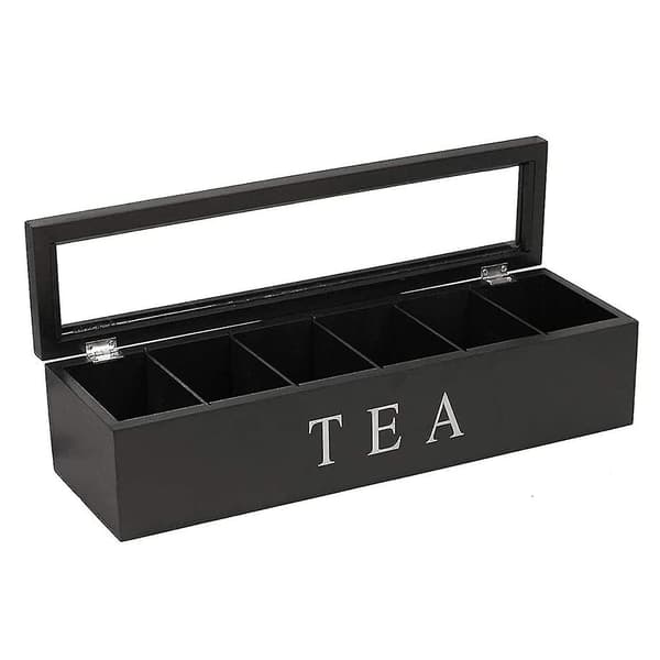 23x23x9cm Brun Tre Te- og Kaffeorganisering Oppbevaringsbeholder Poseholder