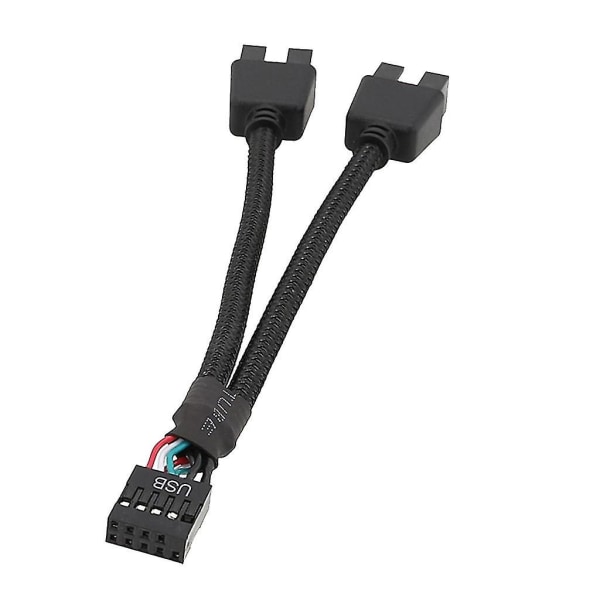 9-pins USB-header hunn 1 til 2 hann-forlengelseskabelkort skrivebord 9-pinners usb-hub