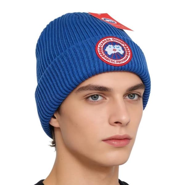 Mode Broderad Beanie Hatt Män och Kvinnor Mångsidig Varm Höst och Vinter Trendig Hatt - Blå blue
