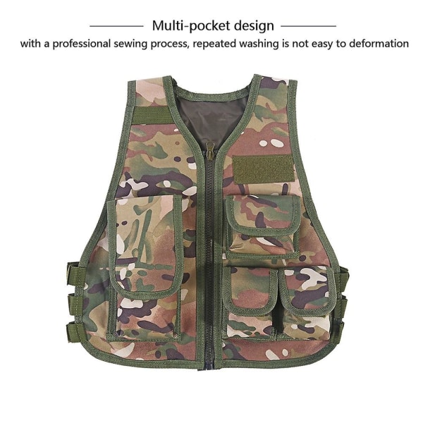 Heta barn Kamouflageväst för utomhuskamp jaktspel (cp kamouflage L)