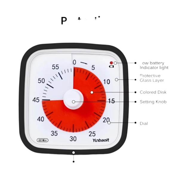 Visuel Timer til Klasseværelset – Effektiv Tidsstyring på 60 Minutter Sort Black Svart