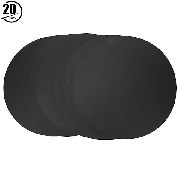 20 st Rundt Tomt Papper Tjockare Handritning Skissning DIY Kartonghantverk Svart Papper