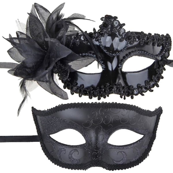 Par Masquerade Masker Set Venetiansk Fest Mask Kostym Mask style 4