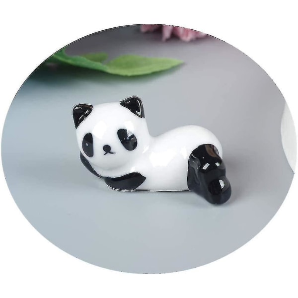 6 kpl Söpöt keraamiset panda-syömäpuikot -telineteline syömäpuikoihin, keraamisiin astioihin syömäpuikot jalustatuet telinelahja pojille tytöille lapsille