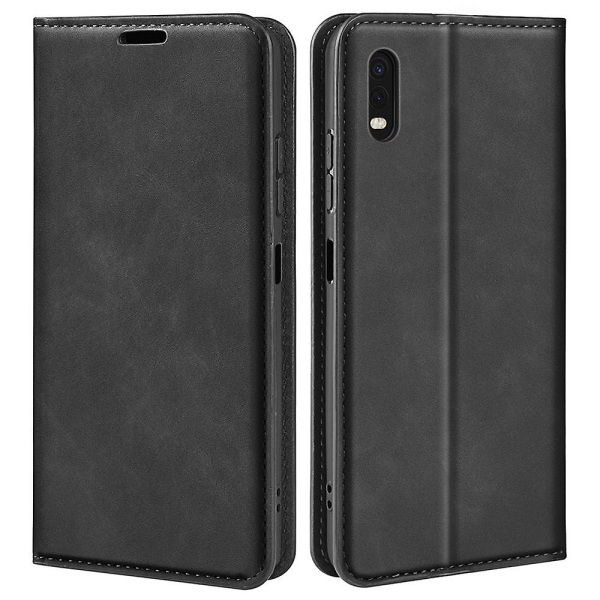 Til Samsung Galaxy Xcover Pro PU Læder TPU Case Stand Magnetic Skin Touch Flip Wallet Phone Cover Black