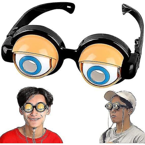 Crazy Creative Glasses, Creative Funny Glasses, Funny Party-briller, Funny Eyes-briller, For barn, Kostymefest, Halloween (gul)