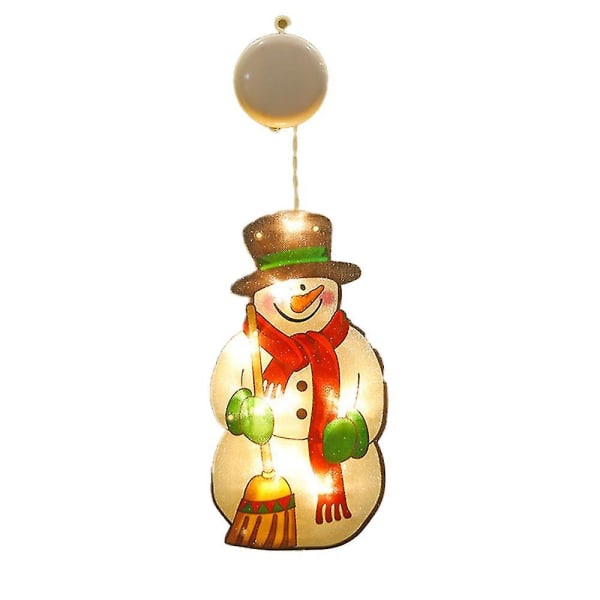 Christmas Window Decor Lights, Sucker Wind Hanging Light String Christmas Party Decor Gift, Large Snowman