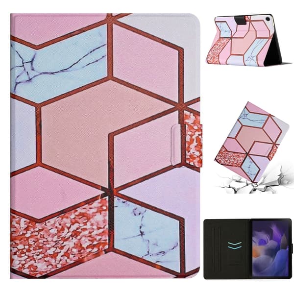 Samsung Galaxy Tab A8 Marmor Mönster Smart Lædercover Splicing Marble