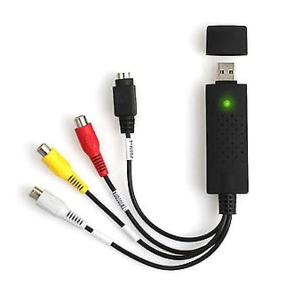 1 sett USB 2.0 VHS til DVD-konverter Lyd Video Capture-enhetssett RCA-kabel for Windows 10XH