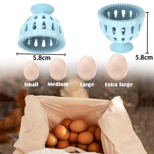 Æggerensebørste Fleksibel æggeskrubber i silikone Praktisk effektiv æggeskalsvasker til hjemmebrug Blue