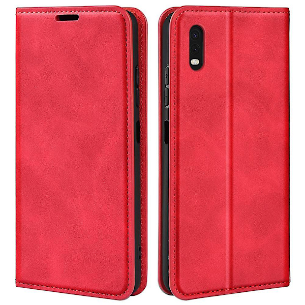 For Samsung Galaxy Xcover Pro PU Lær TPU Deksel Stativ Magnetisk Skin Touch Flip Lommebok Telefon Deksel Red